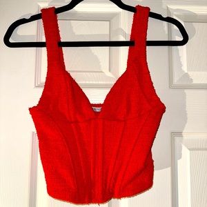 ZARA Red Corset Top Size Small